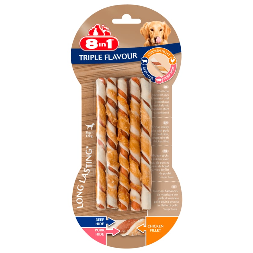 8in1 Triple Flavour Twisted Sticks 70g